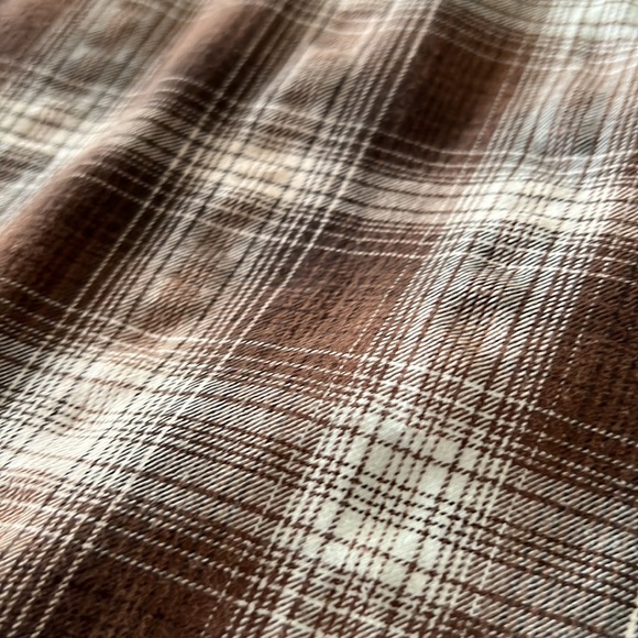 Shyanne button up western shirt plaid Pearl snap buttons / soft brown /cream - Picture 11 of 11